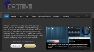 Website screenshot for Porteus