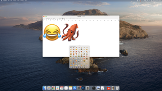 An image of the emoji keyboard being used on Mac
