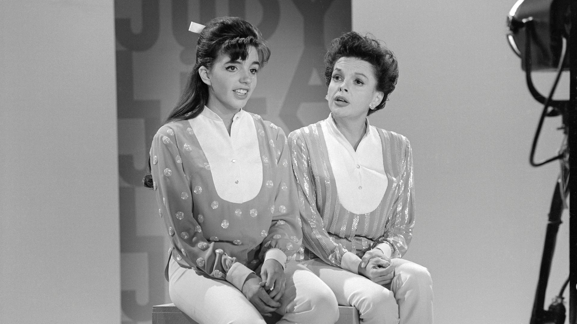 Liza Minnelli is shown with her mother, Judy Garland, as the two rehearse for her mother's new television show in 1963