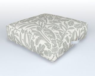 William Morris pebble grey and white outdoor floor cushion