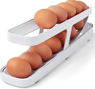 A two tiered egg dispenser