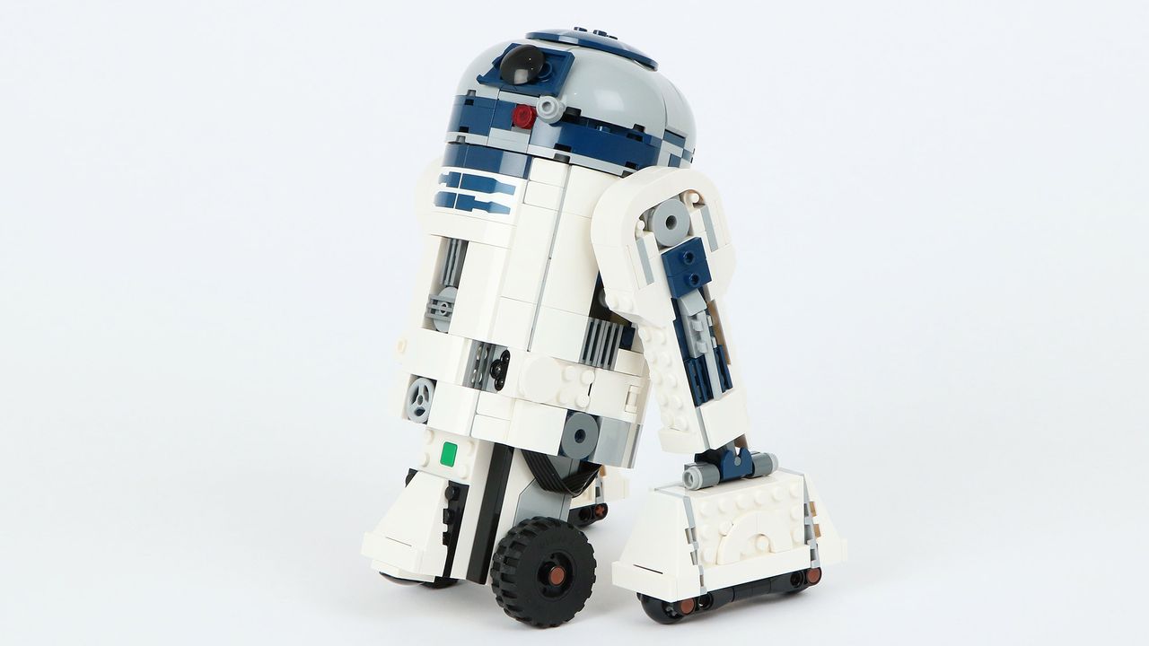 The iconic "Star Wars" droid R2-D2 from the Lego Boost Droid Commander.