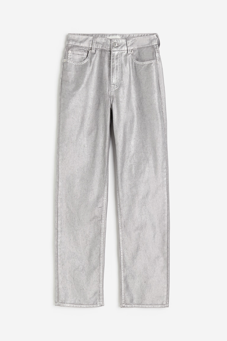 Coated Straight High Jeans