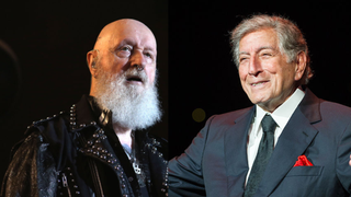 A composite photo of Rob Halford and Tony Bennett