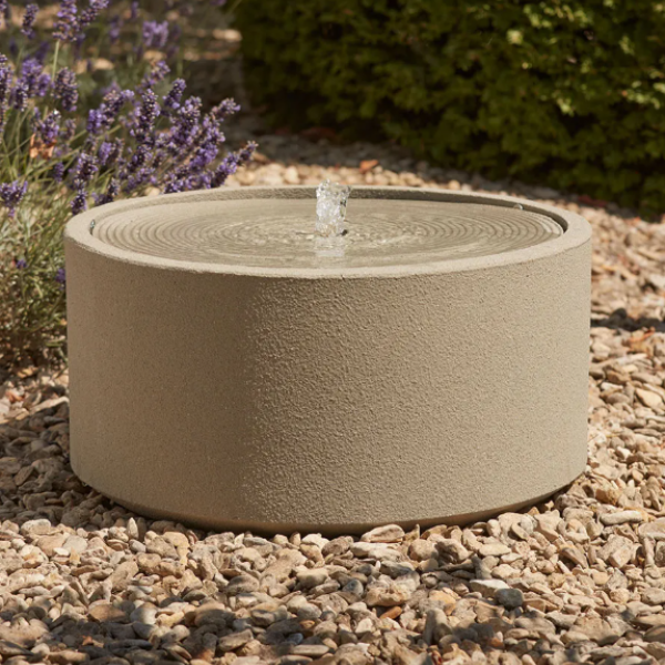 Cox &amp;amp; Cox, Textured Round Water Fountain - Khaki
