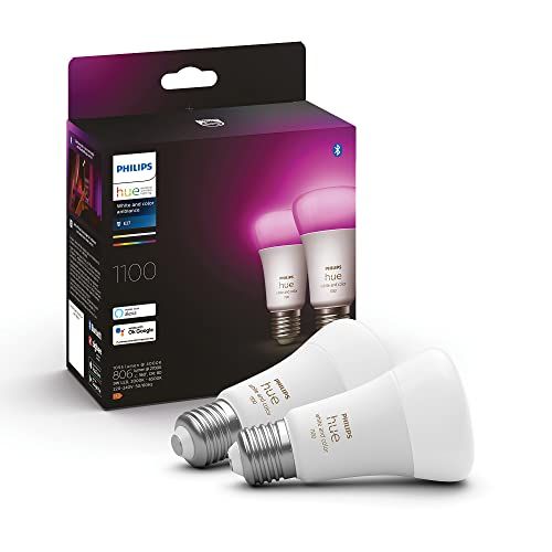 E27 LED smart bulb (2 pack), White and color ambiance