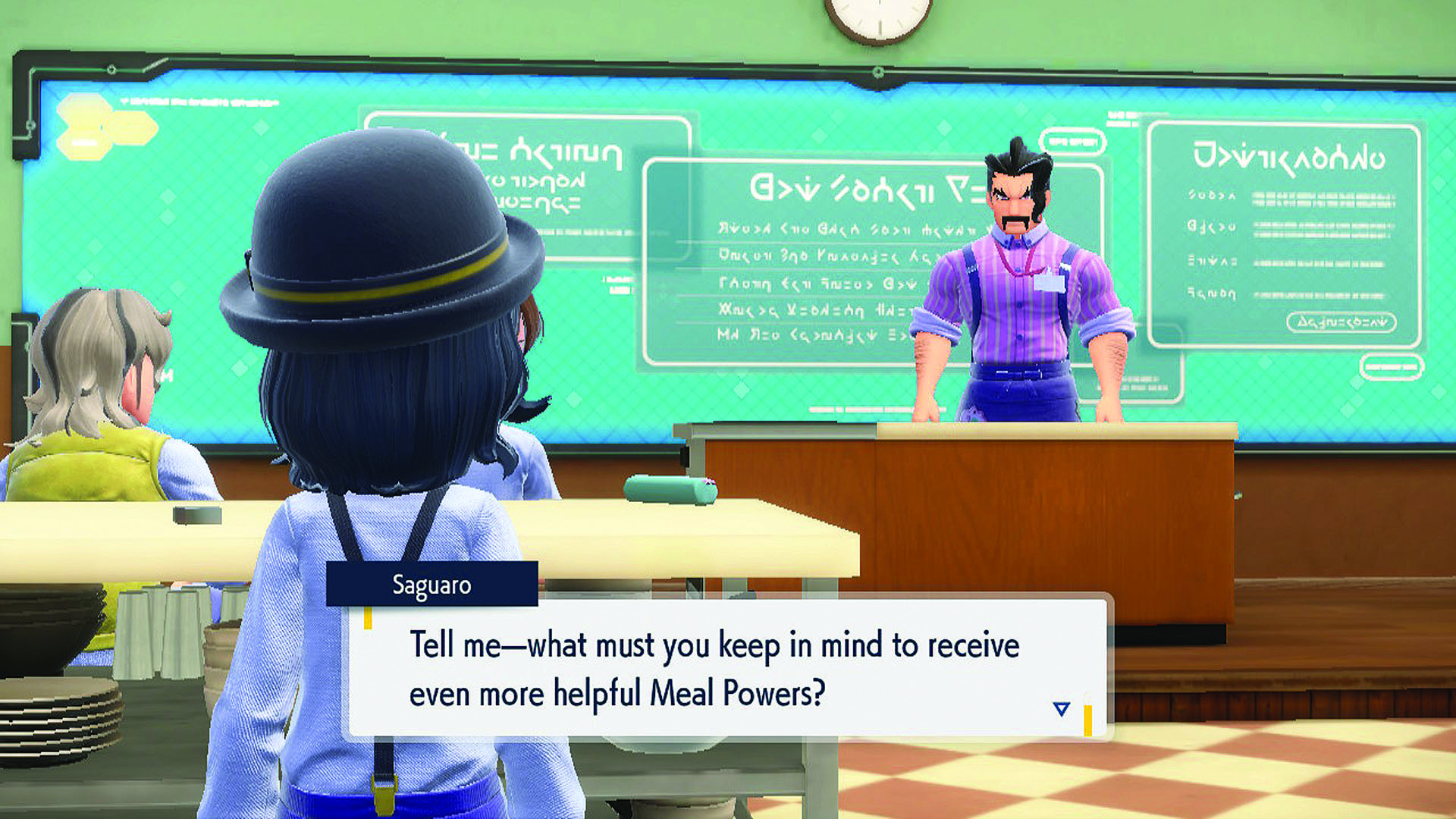 Being asked a question in class - from Pokemon Scarlet and Violet's entry in The Story of Pokemon bookazine