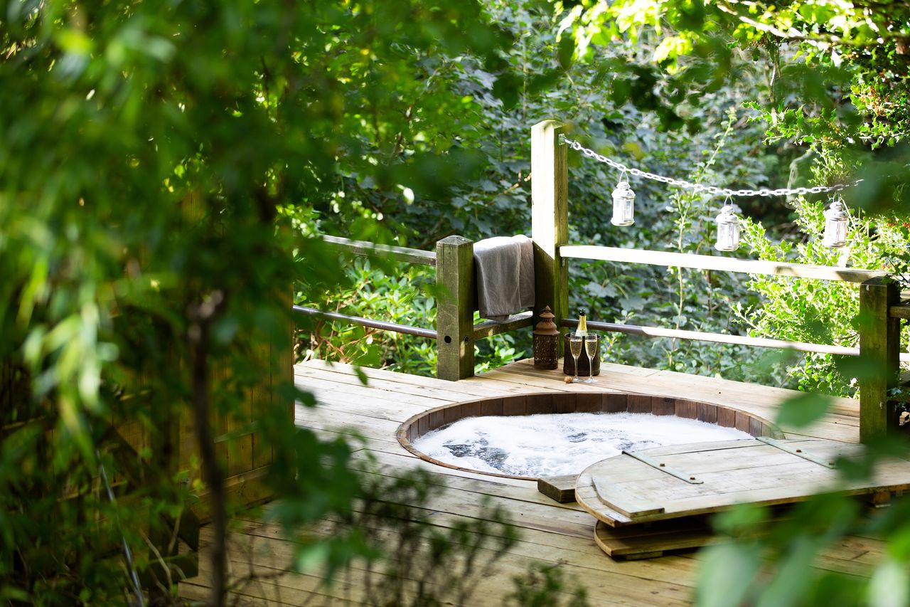 hot tub ideas: forest bathing Canopy &amp; Stars