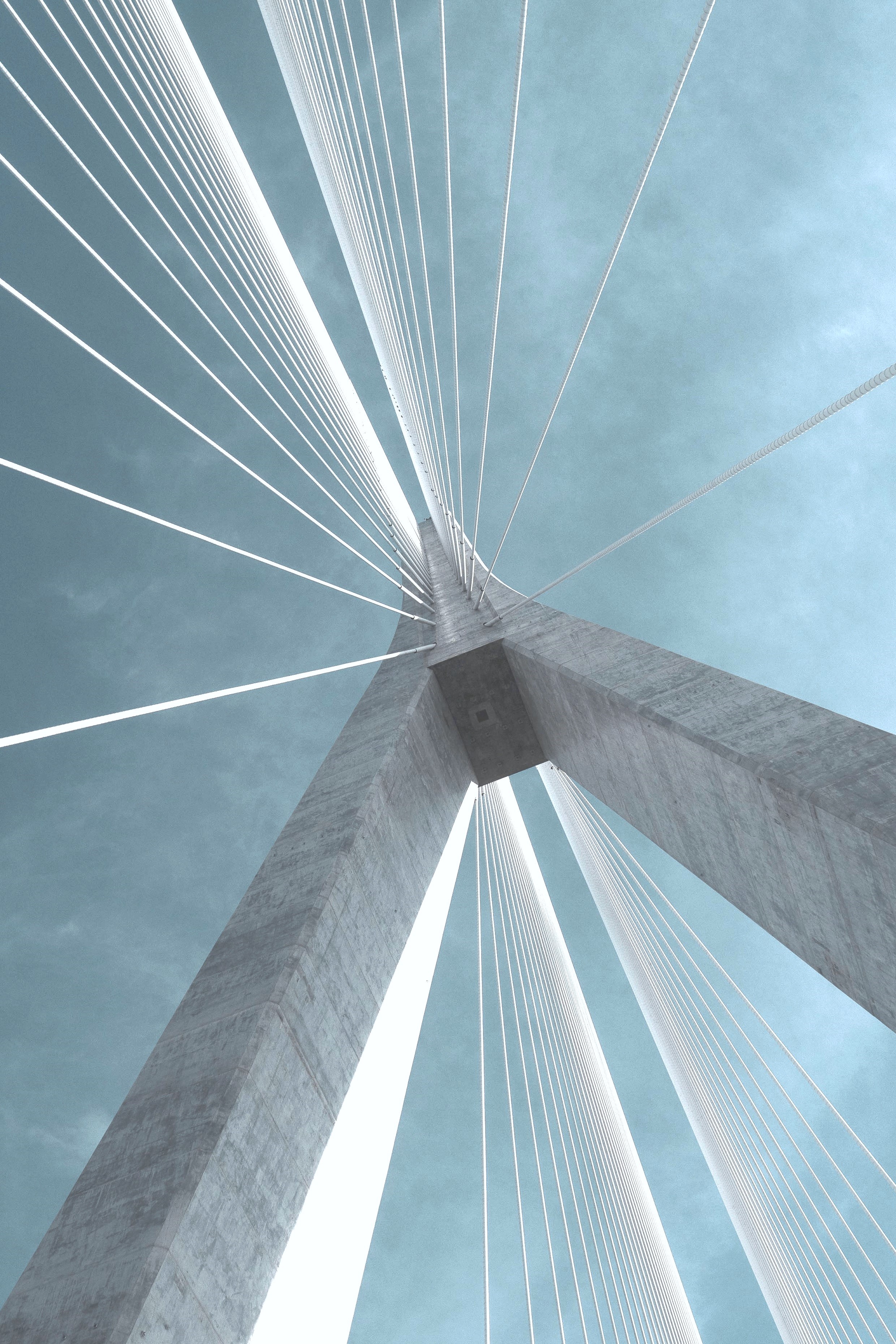 Gordie Howe International Bridge views from a distance and through its elegant cablework