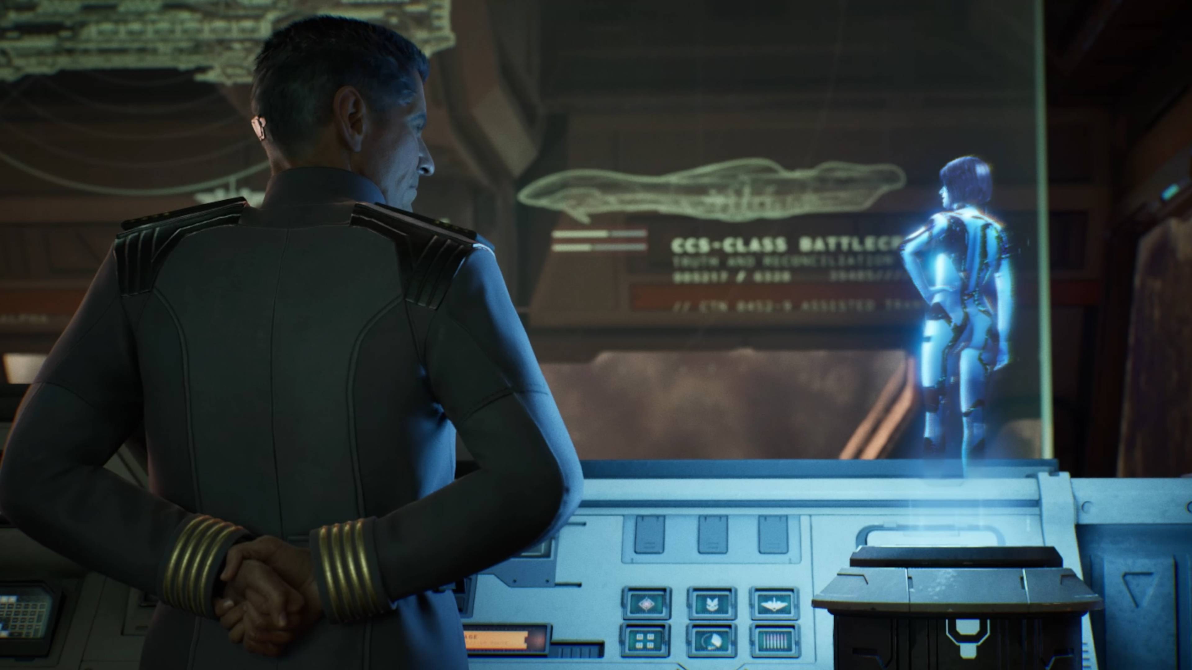 Halo Campaign Evolved Keyes and Cortana on Pillar of Autumn bridge