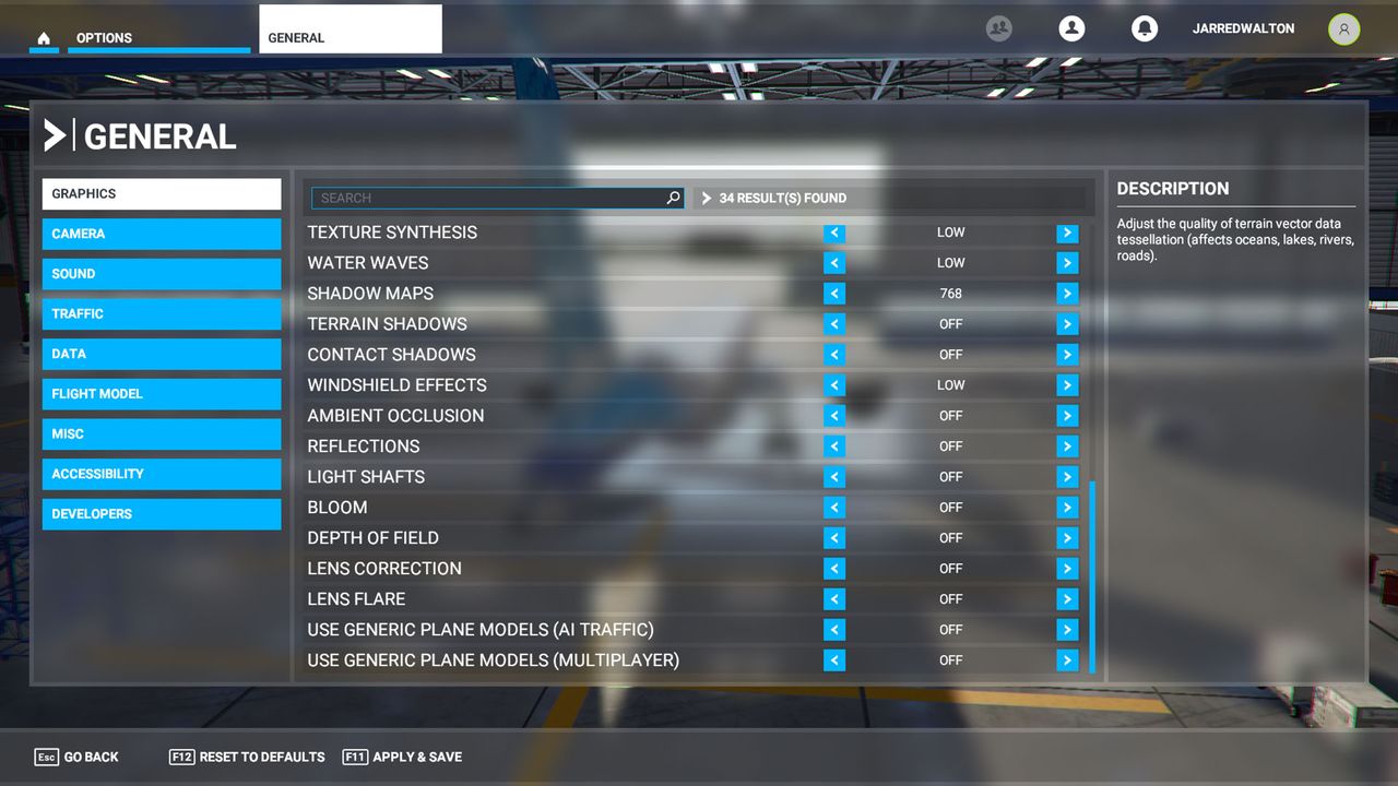 Microsoft Flight Simulator Settings