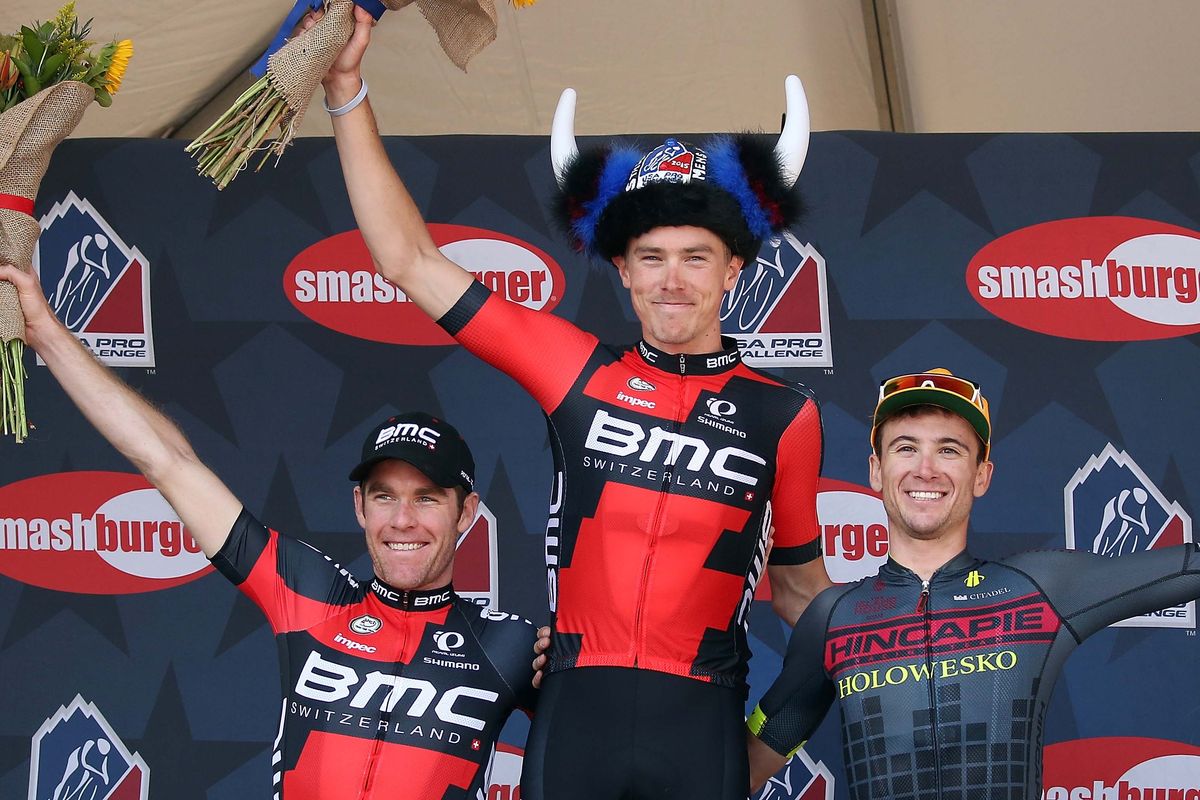 Dennis on the podium after his stage 4 win in Breckenridge