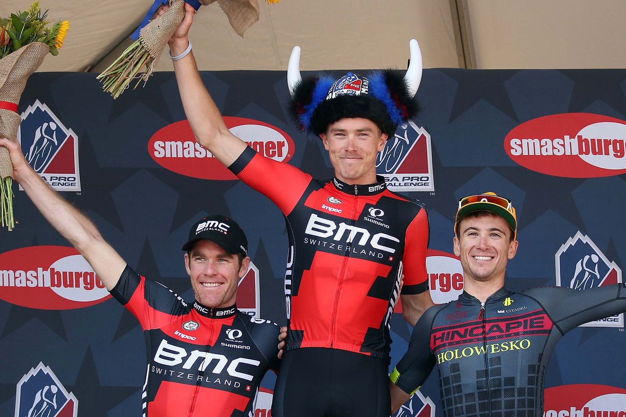 Dennis on the podium after his stage 4 win in Breckenridge