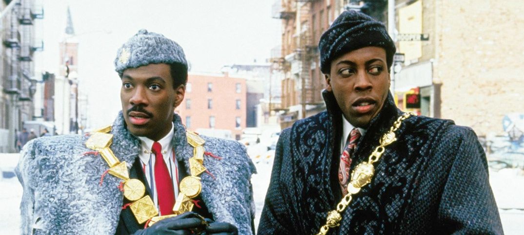 Eddie Murpyh and Arsenio Hall in &#039;Coming to America&#039;.