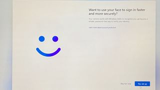 Windows 11 facial recognition setup during startup