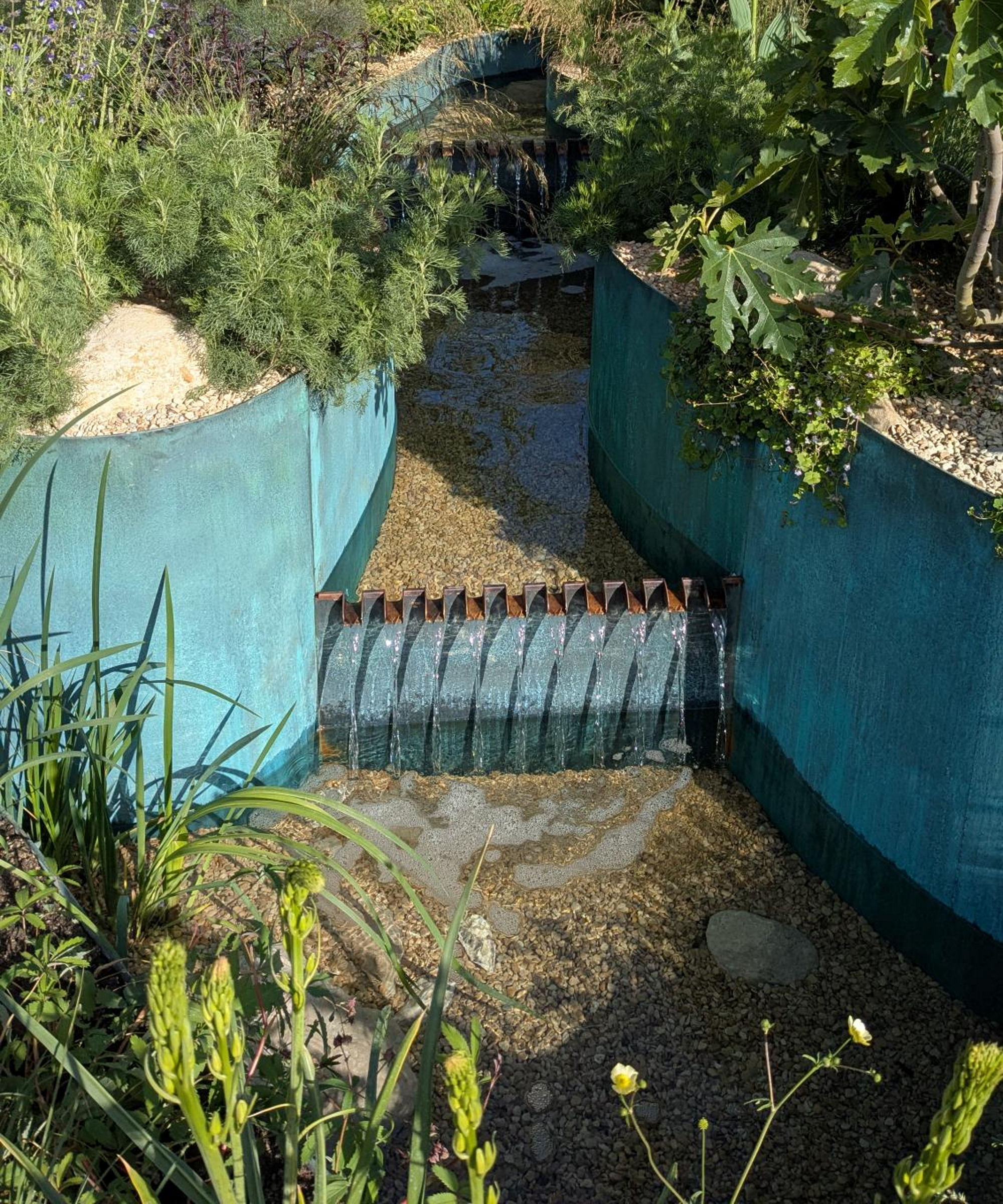 The water feature on the Addleshaw Goddard: Flourish in the City garden at the Chelsea Flower Show 2026