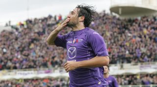 FLORENCE, ITALY - DECEMBER 16: Luca Toni of ACF Fiorentina celebrates after scoring the opening goal during the Serie A match between ACF Fiorentina and AC Siena at Stadio Artemio Franchi on December 16, 2012 in Florence, Italy. (Photo by Gabriele Maltinti/Getty Images)