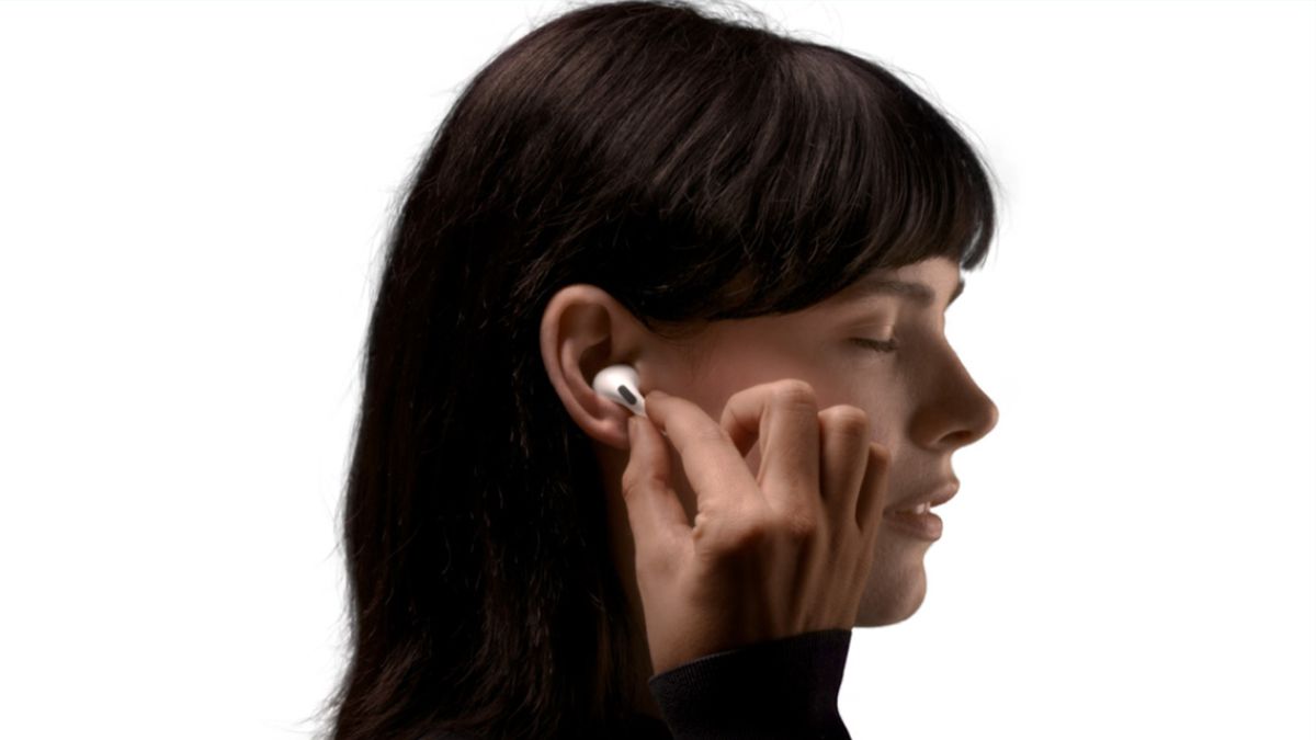 Woman wearing AirPods Pro