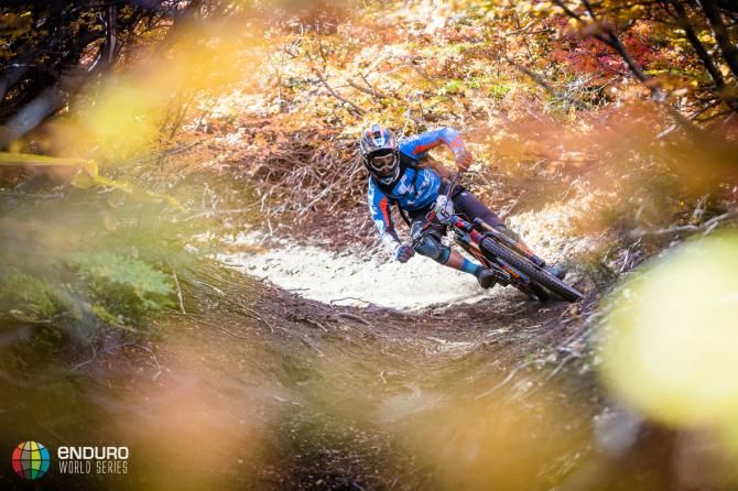 A rider nails a corner