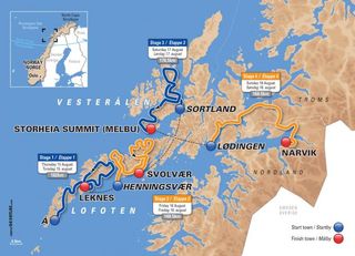 The route for the 2019 Arctic Race of Norway