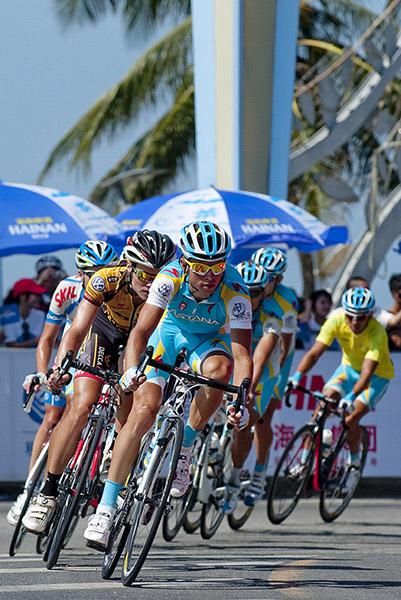 Astana were always on or near the front of the peloton during the final stage in Sanya.