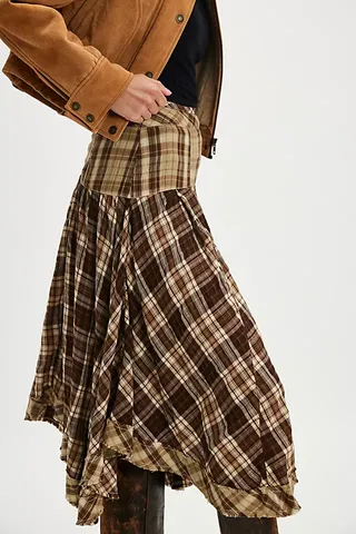 Whitestone Plaid Midi Skirt