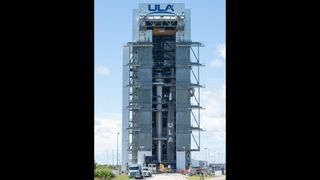 Boeing's Starliner capsule atop ULA's Atlas V rocket ready for its second unmanned test flight to the International Space Station.