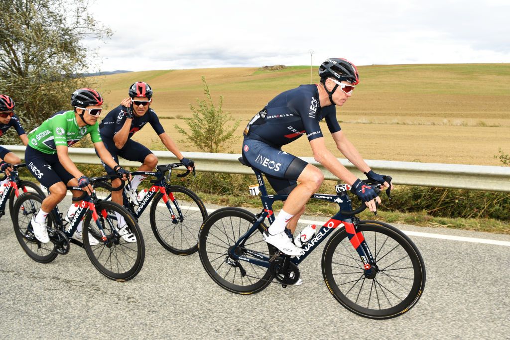 LEKUNBERRI SPAIN OCTOBER 21 Christopher Froome of The United Kingdom and Team INEOS Grenadiers during the 75th Tour of Spain 2020 Stage 2 a 1516km stage from Pamplona to Lekunberri lavuelta LaVuelta20 La Vuelta on October 21 2020 in Lekunberri Spain Photo by David RamosGetty Images