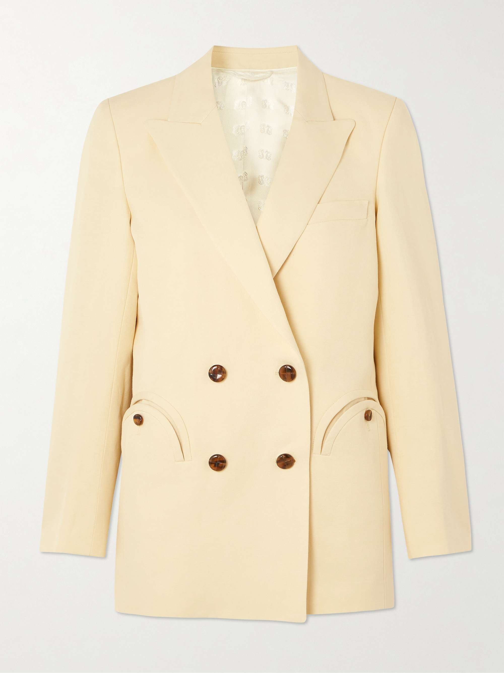 Savannah Everyday Double-Breasted Linen and Silk-Blend Blazer