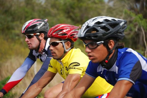 Race leader Arnold Alcolea (Cuba) sits protected, in the bunch.