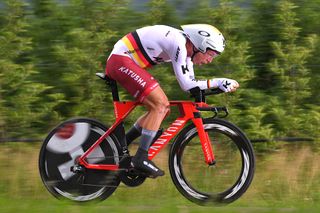 Tony Martin of Germany and Team Katusha-Alpecin took the hot seat after his time trial performance during stage 16 at the Giro d'Italia