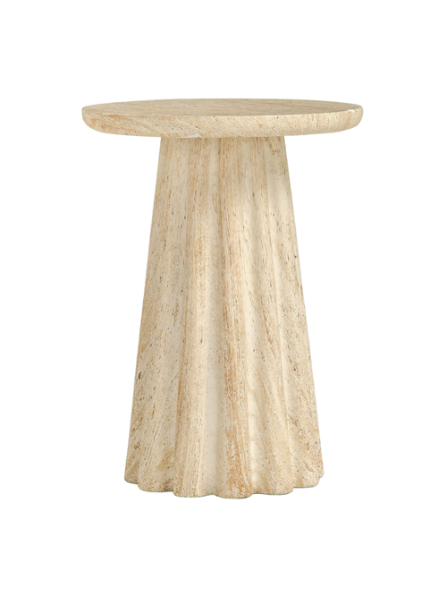Siena Faux Travertine Round Outdoor Accent Table