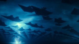 Army of Star Destroyers in the sky in Star Wars: The Rise of Skywalker