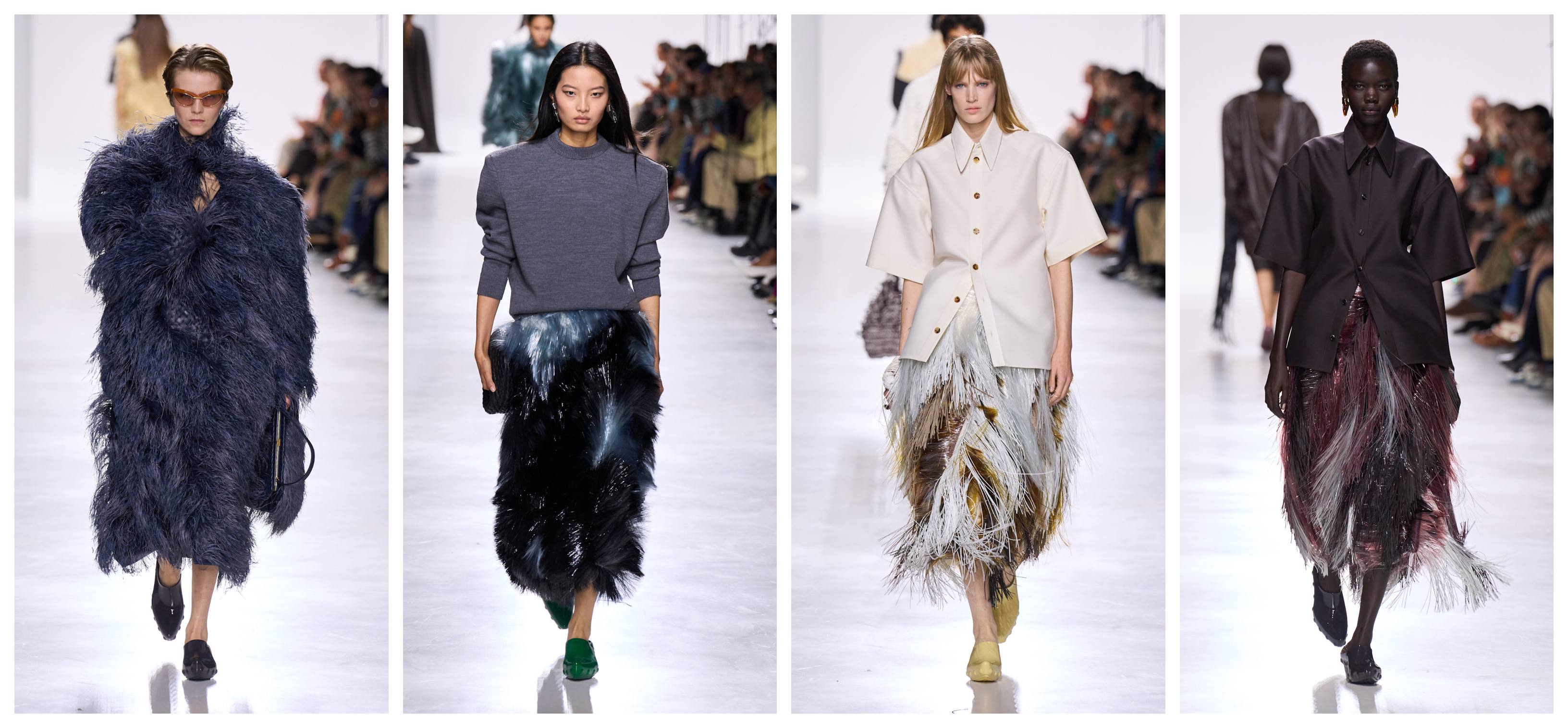 models walking the runway at Bottega Veneta during milan fashion week