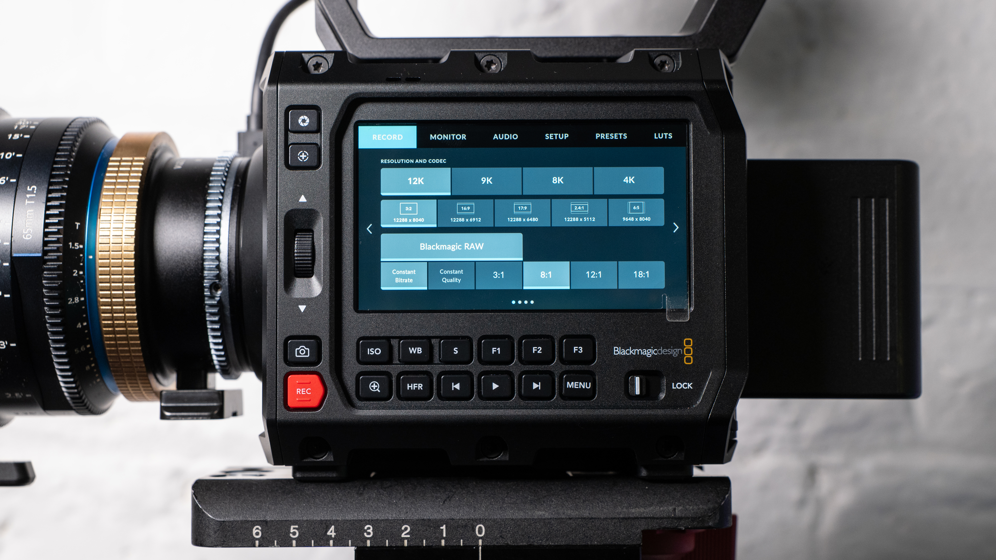 Blackmagic Pyxis 12K camera with lens attached