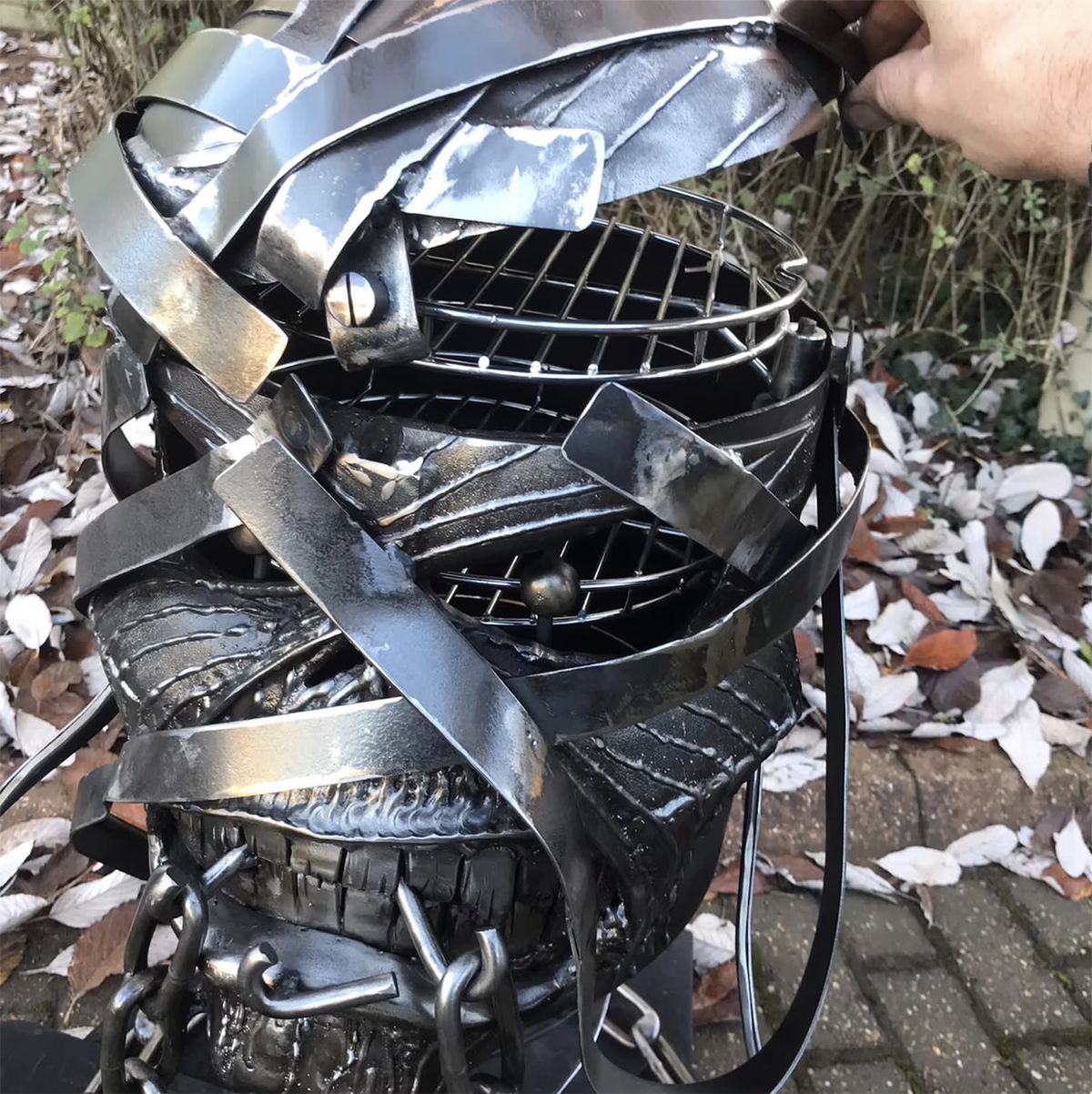 Iron Maiden Eddie fire pit and BBQ