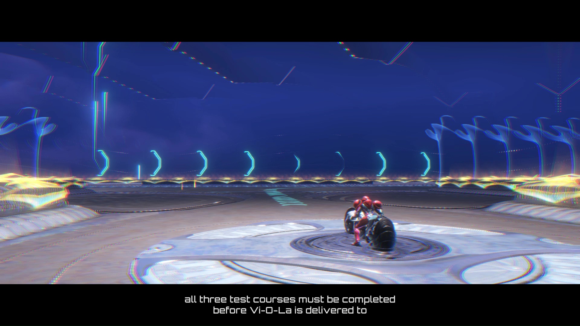 Samus rides the Viola bike in Metroid Prime 4