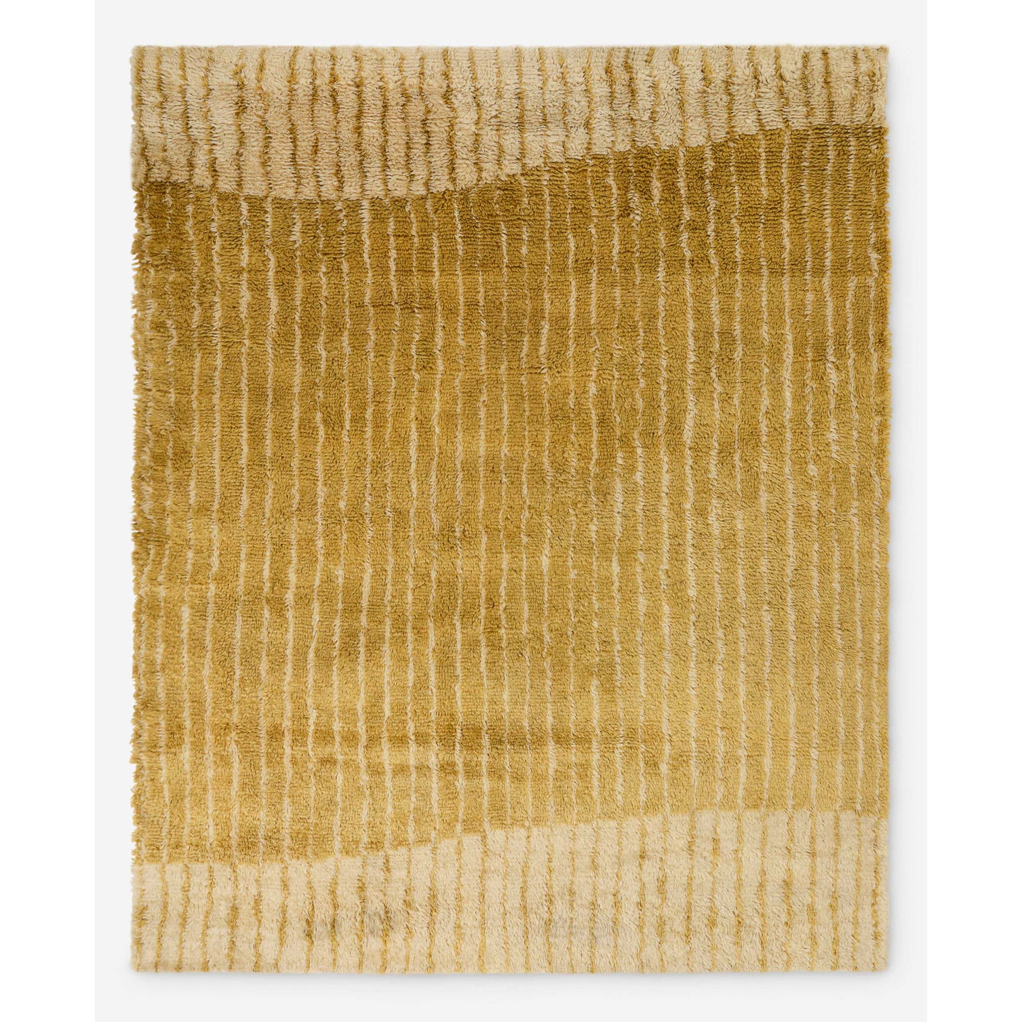 Yellow rug with subtle stripes