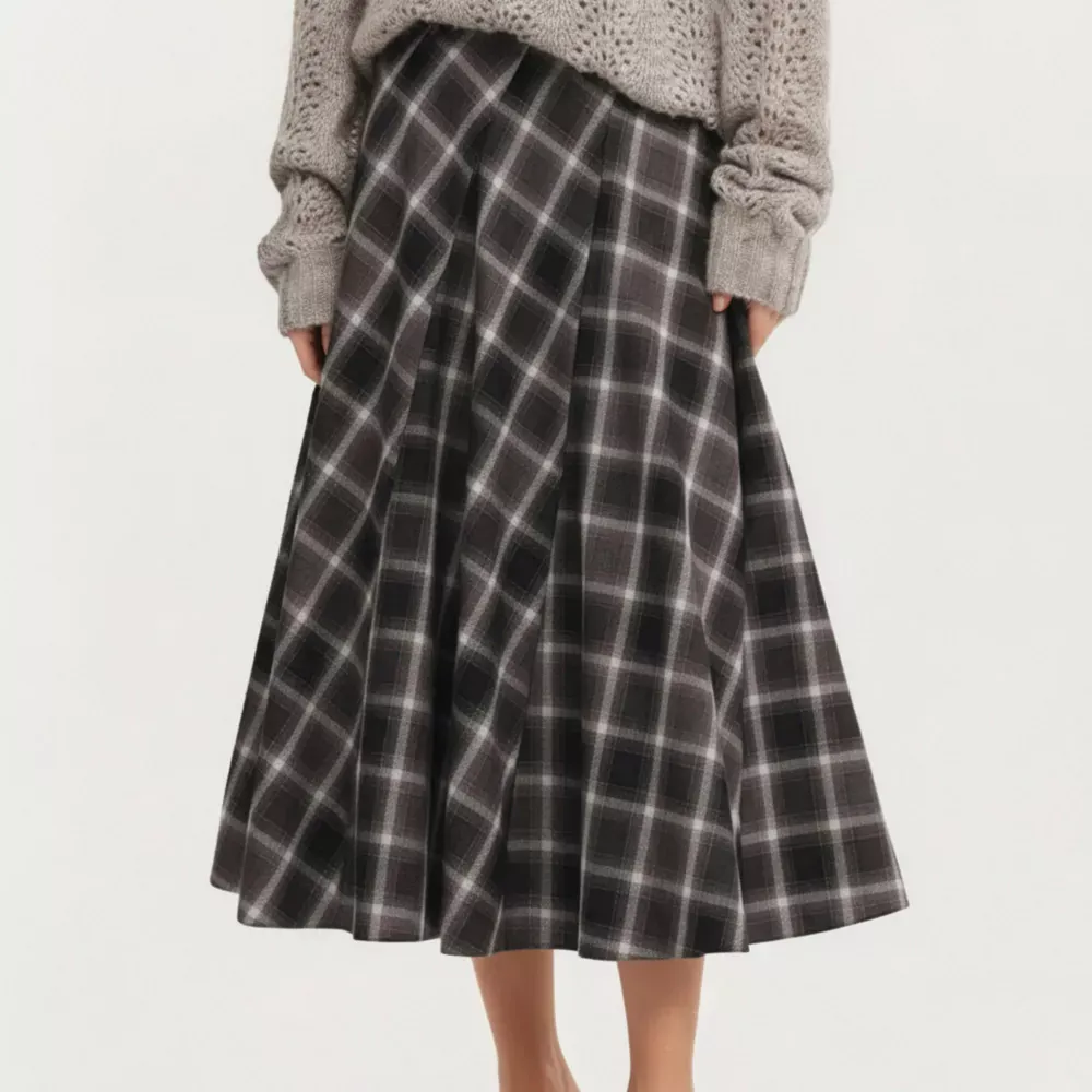 Anna-Kaci, Plaid Midi Skirt