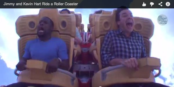 Watch Kevin Hart Scream In Terror On A Roller Coaster With Jimmy