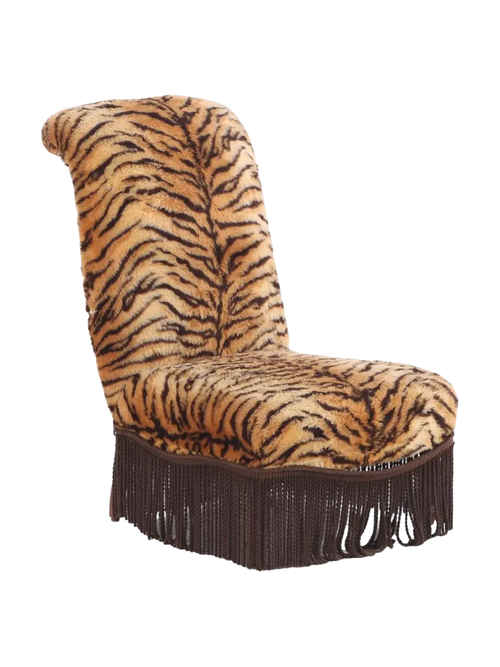 Lounge Chair With Faux Tiger Upholstery