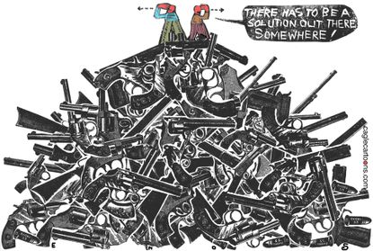 Editorial cartoon U.S. Gun Violence Solution