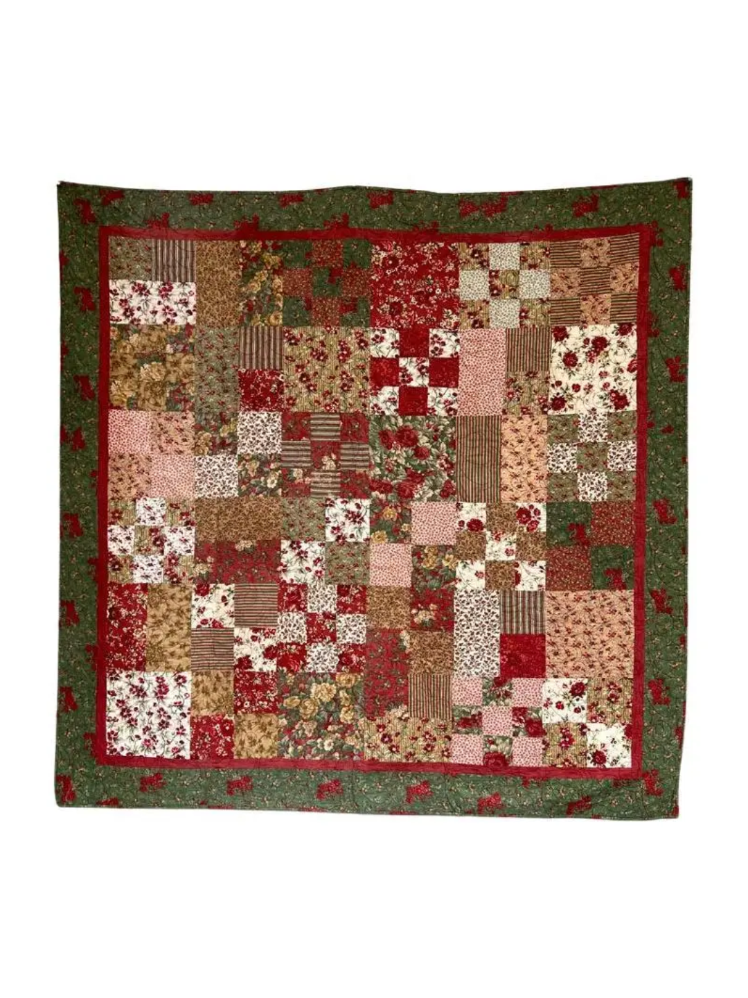 Antique French Crazy Patchwork Cotton Quilt
