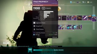 Xur, selling a range of desirable weapons