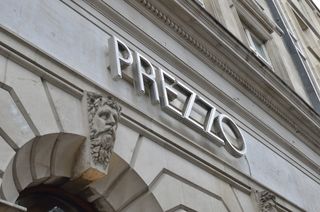 A close up of a Prezzo sign above a restaurant