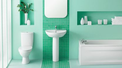 bright clean toilet 