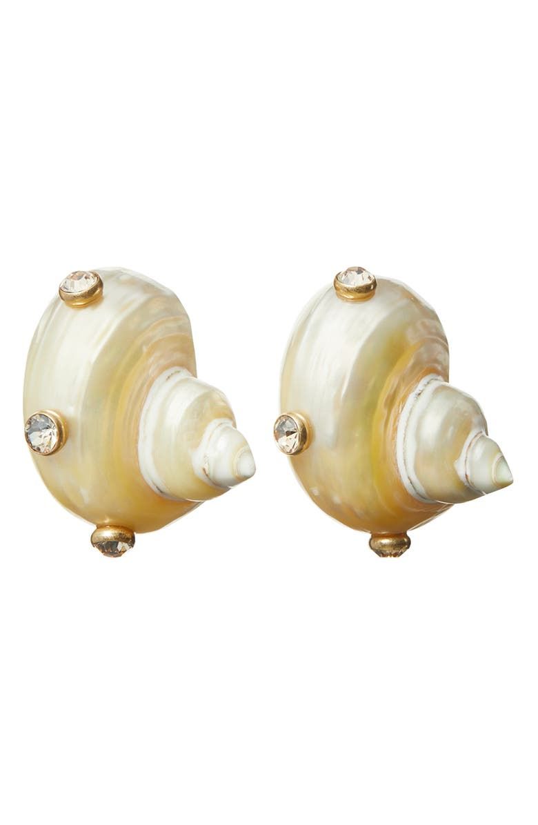 Shell Stud Clip-On Earrings