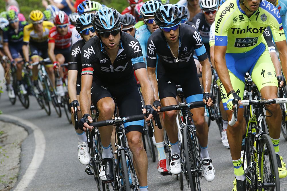 Richie Porte (Team Sky) sits in the field