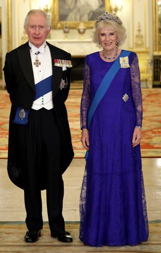 King Charles and Camilla's new card will feature a photo from their first state banquet