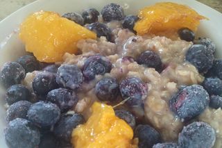 Katherine Tallmadge's favorite breakfast: Oatmeal with fruit and nuts.